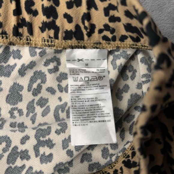 Banana Republic Sz M Women’s Pants Leopard Animal Print Wide Leg Cropped Pockets - Picture 7 of 13